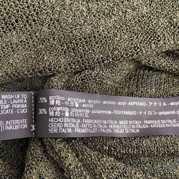 Zara Knit Green Italian Yarn Three Quarter Sleeve Lagenlook Sweater NWT BB - Picture 4 of 5